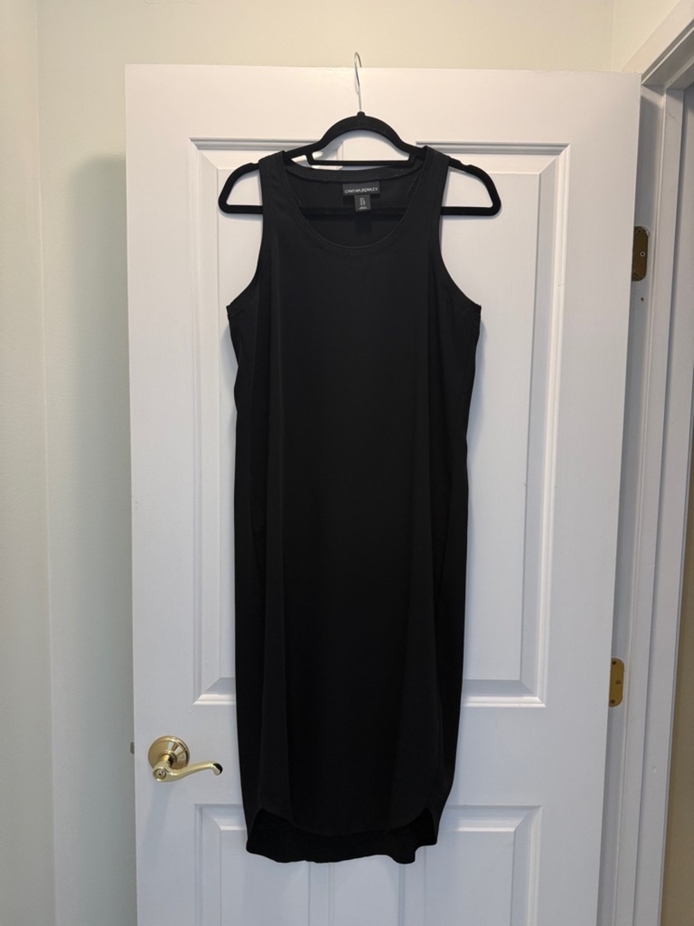 Cynthia Rowley Black Racer back midi dress.